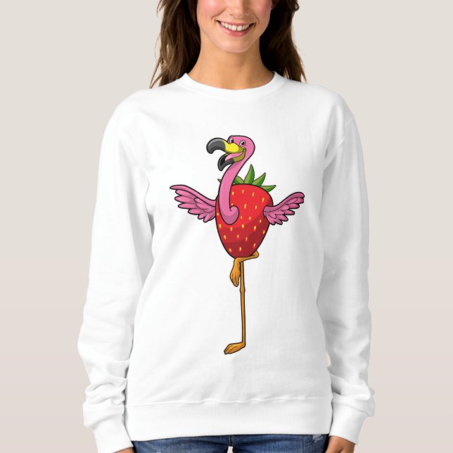 Sudadera Flamingo con fresa (Anverso)