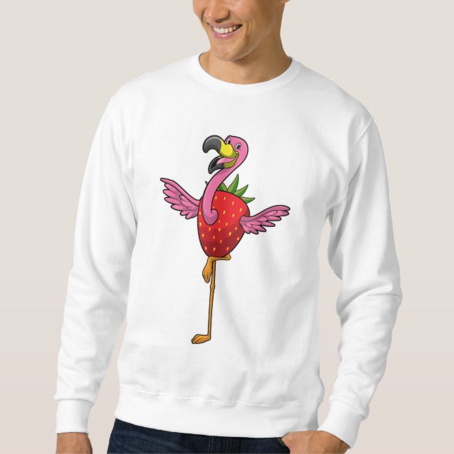 Sudadera Flamingo con fresa (Anverso)