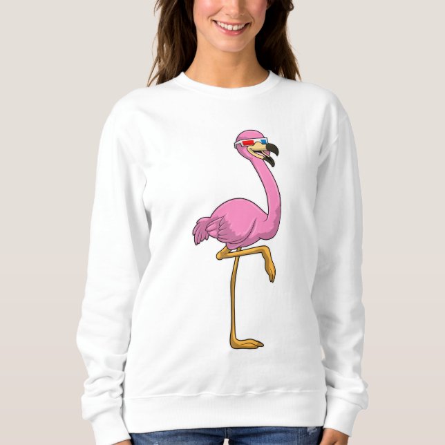 Sudadera Flamingo con gafas (Anverso)