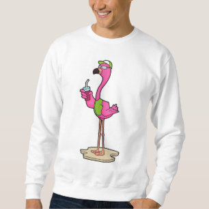 Sudadera Flamingo con gafas de sol y gorra