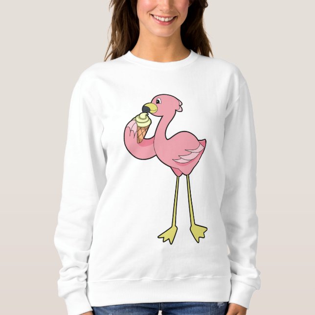 Sudadera Flamingo con helado Waffle (Anverso)