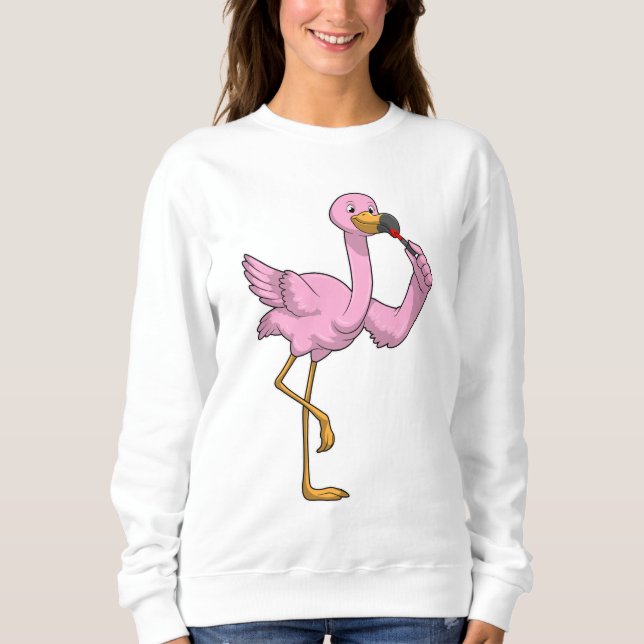 Sudadera Flamingo con lápiz labial (Anverso)