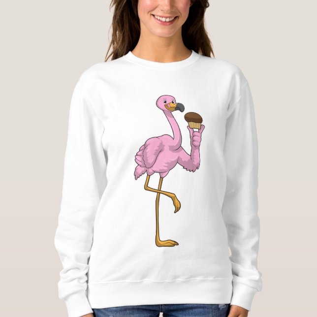 Sudadera Flamingo con Muffin (Anverso)