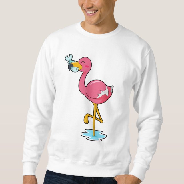 Sudadera Flamingo con pescado (Anverso)