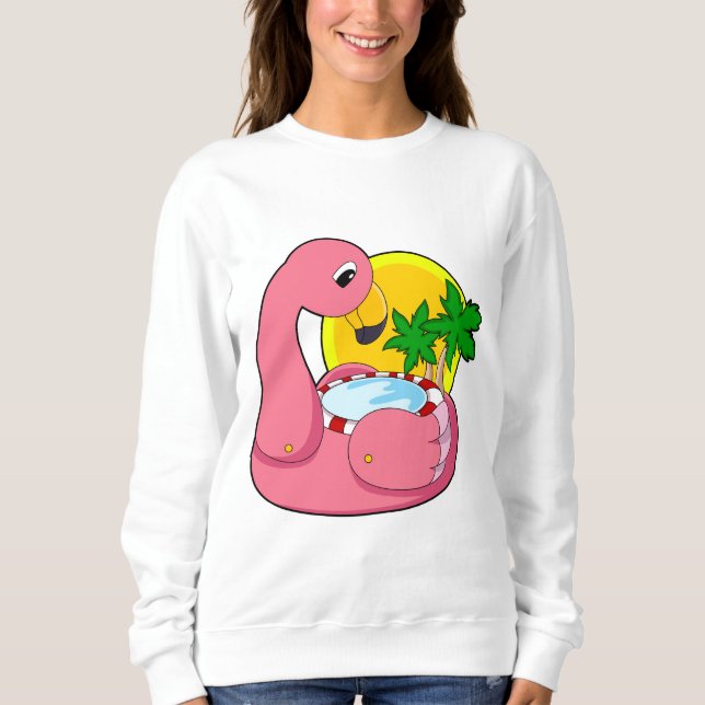 Sudadera Flamingo con piscina (Anverso)