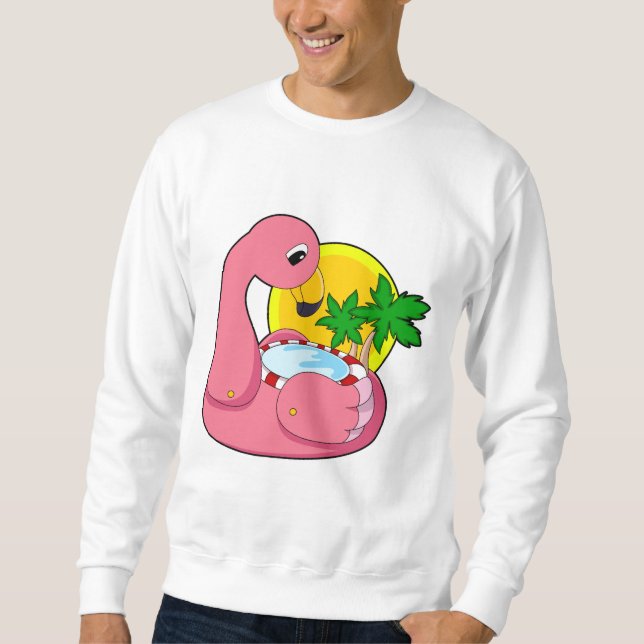 Sudadera Flamingo con piscina (Anverso)