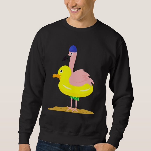 Sudadera Flamingo Duck Floating Tire Animales (Anverso)