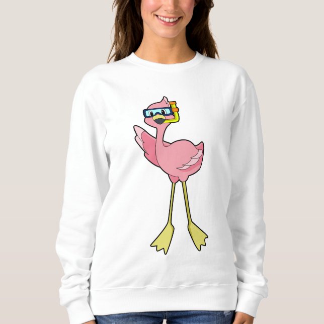 Sudadera Flamingo en buceo con tubo (Anverso)
