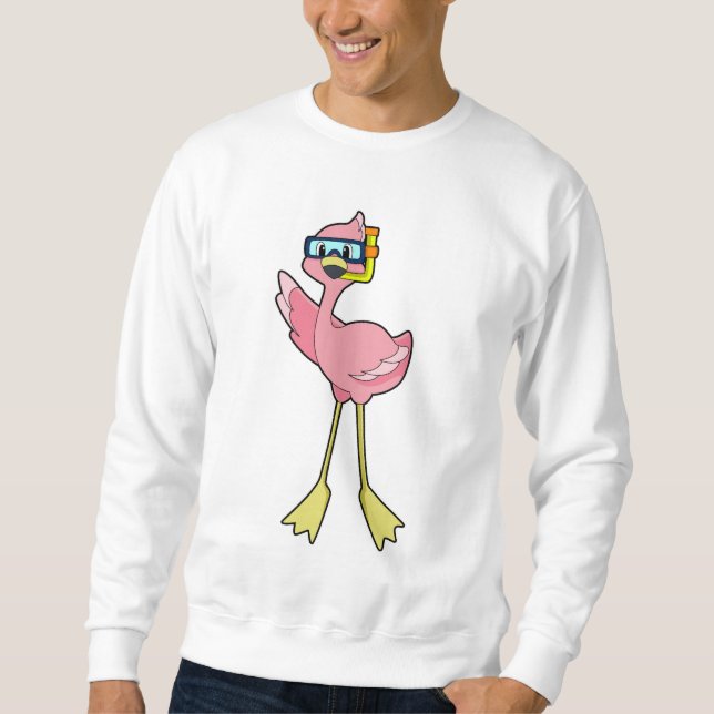 Sudadera Flamingo en buceo con tubo (Anverso)