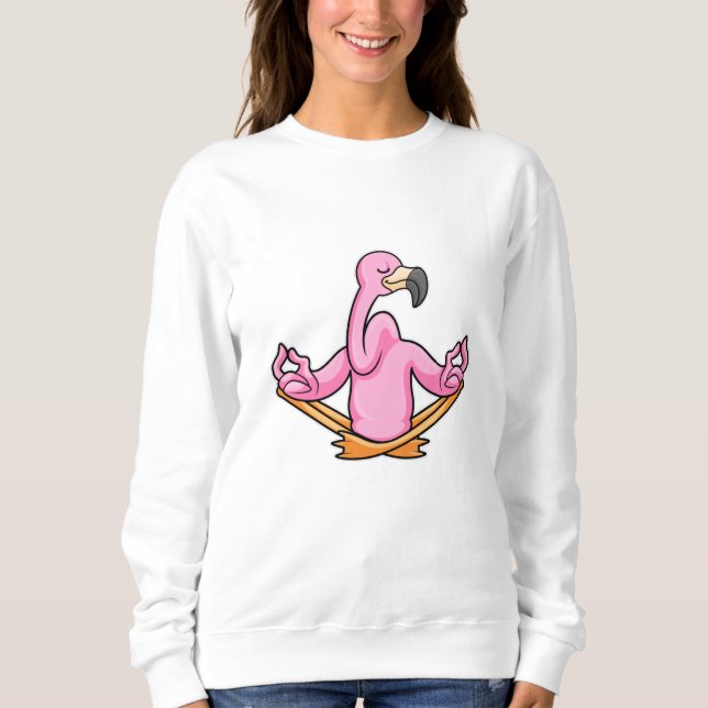 Sudadera Flamingo en el yoga en las piernas cruzadas (Anverso)
