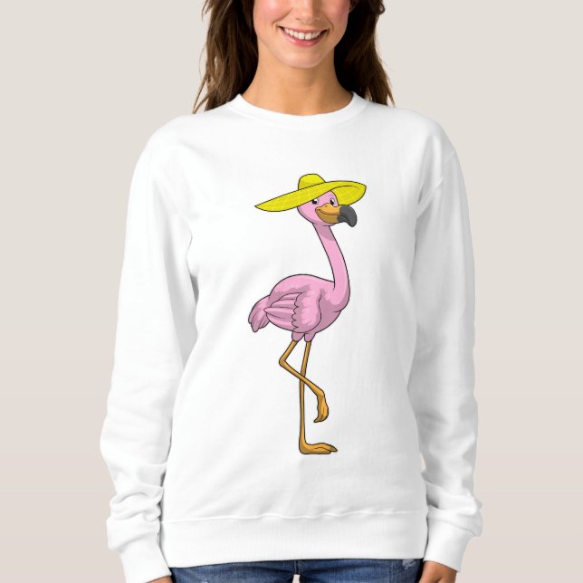 Sudadera Flamingo en la playa con Gorra (Anverso)