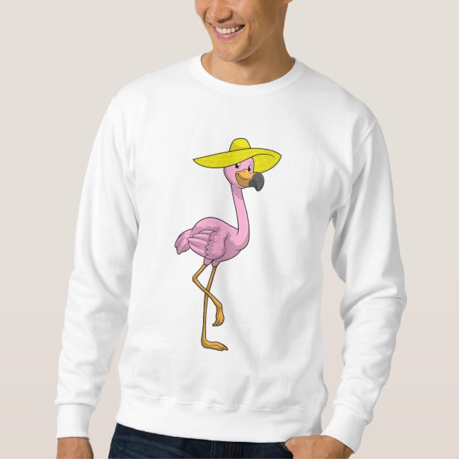 Sudadera Flamingo en la playa con Gorra (Anverso)