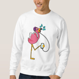 Sudadera Flamingo en Music with Headphone