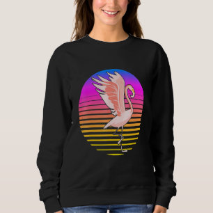 Sudadera Flamingo Estilo Retro Diseño Vibrante Trópico Vint