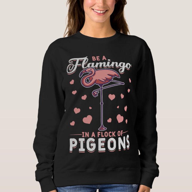 Sudadera Flamingo & Pigeon Dove Columbidae Birds (Anverso)