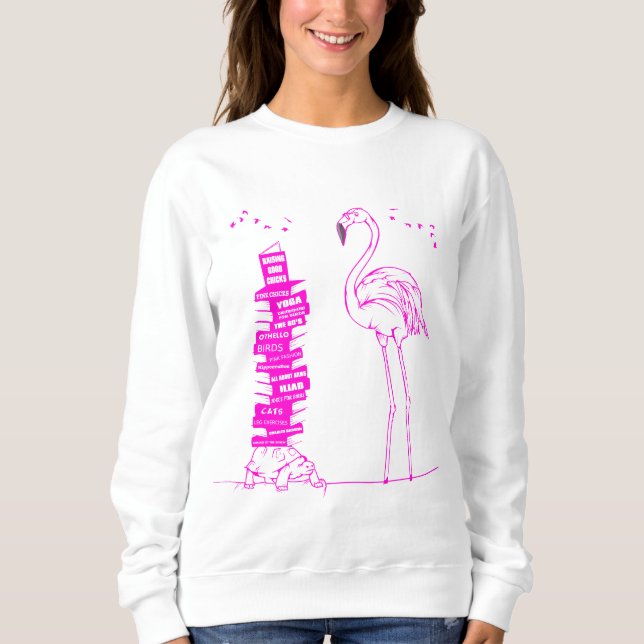 Sudadera Flamingo Reading (Anverso)