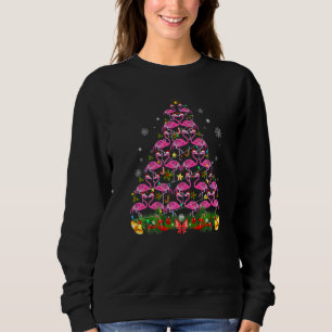 Sudadera Flamingo rosa Árbol de Navidad Cute Flamingos Holi