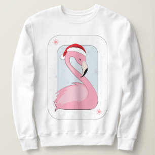 Sudadera Flamingo rosa en Santa Hat