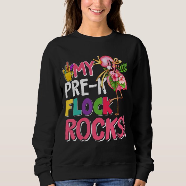 Sudadera Flamingo rosa, mis profesores de las rocas de reba (Anverso)