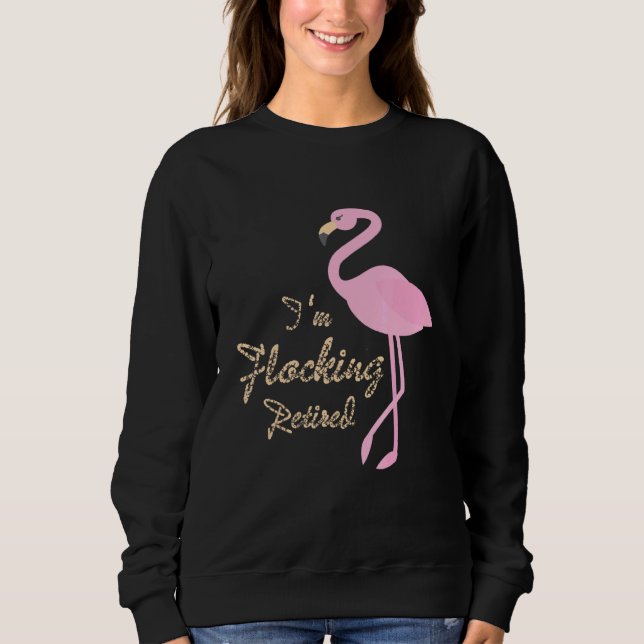 Sudadera Flamingo Rosa Pun Presente Im Flocking Retirado (Anverso)