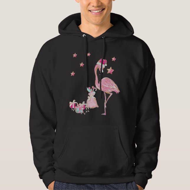 Sudadera Flamingo Santa Clause Navidades Hawai (Anverso)