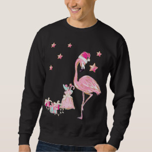 Sudadera Flamingo Santa Clause Navidades Hawai