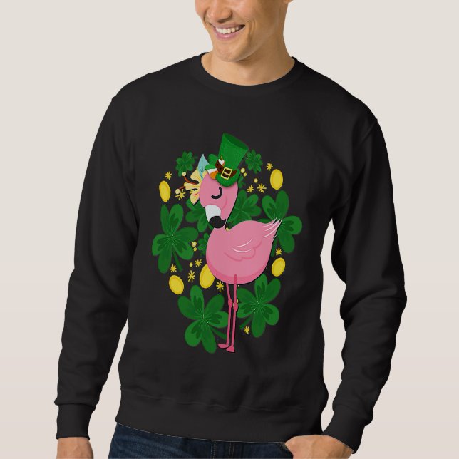 Sudadera Flamingo St Patrick Day Pink Bird (Anverso)