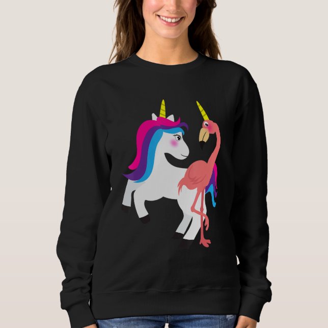 Sudadera Flamingo Unicorn Niños divertidos con los animales (Anverso)