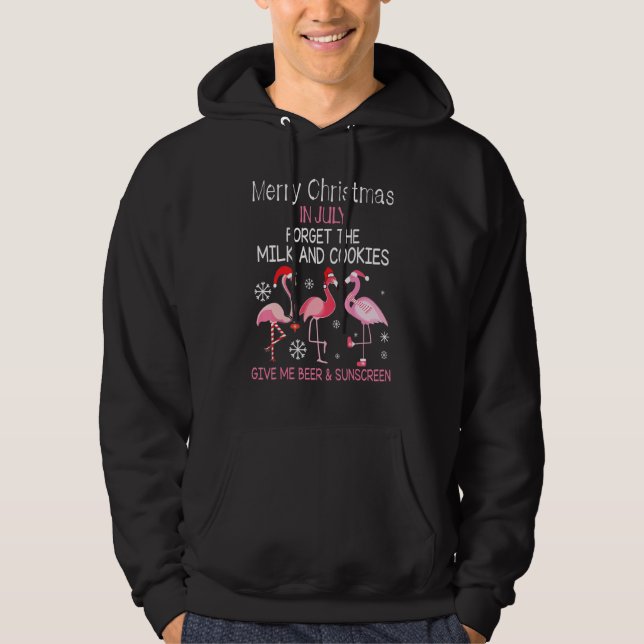 Sudadera Flamingos Feliz Navidad En Julio Dame Sol De Cerve (Anverso)