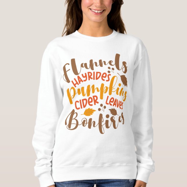 Sudadera Flandes Hay Rides Pumpkins Cider Sale Fuegos (Anverso)