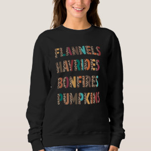 Sudadera Flanels Hayrides Bonfires Pumpkins Boho Leopard F