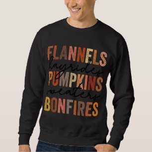 Sudadera Flanels Hayrides Pumpkins Dulces Vintage Bonfir