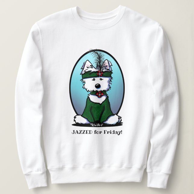 Sudadera Flapper de KiniArt Westie de los años 20 (Anverso del diseño)