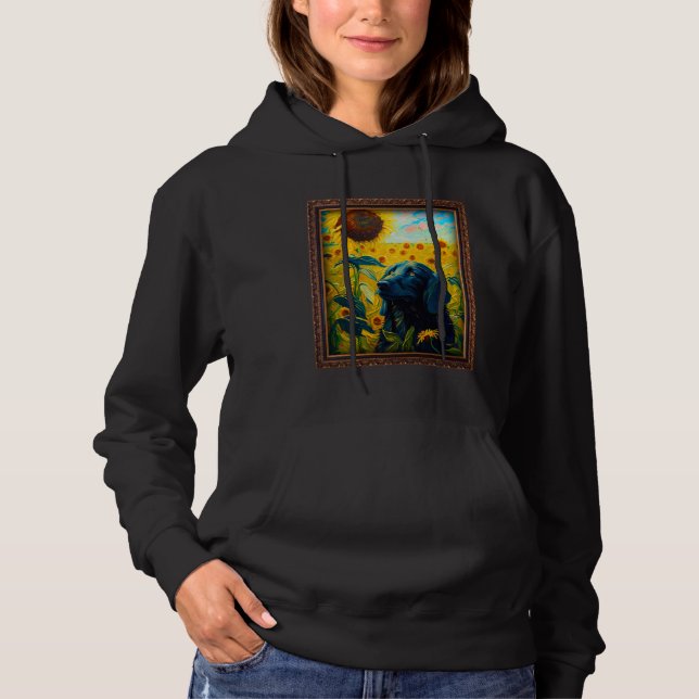 Sudadera Flat Coated Retriever Painting Sunflower Flower Mo (Anverso)