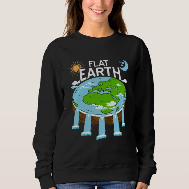 Sudadera FLAT Earth Retro Flat Earther Designs Present (Anverso)