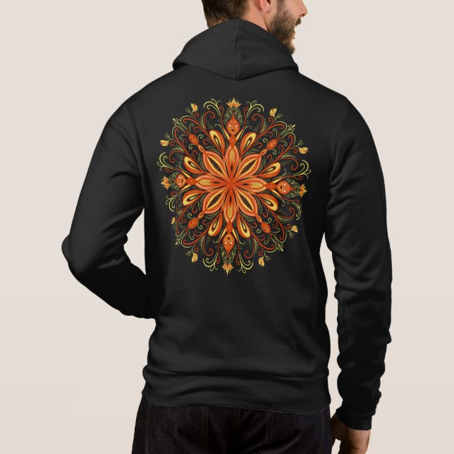 Sudadera Flauta de elemento de fuego Mandala Fantasía mágic (Reverso)
