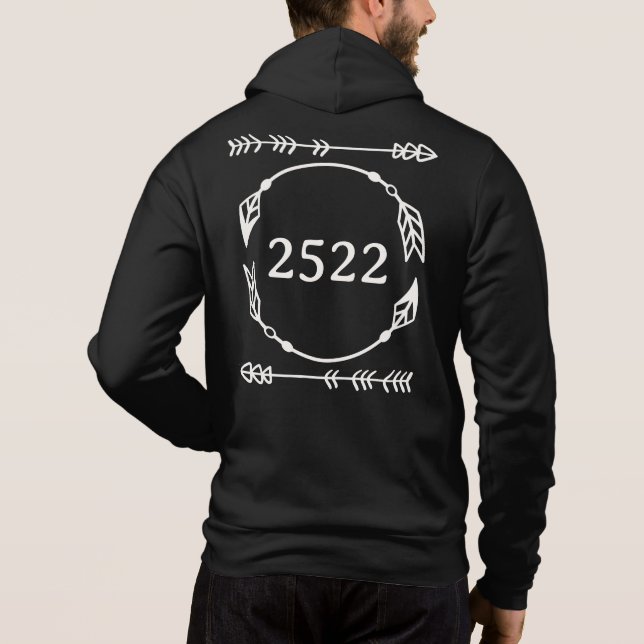 Sudadera Flechas, círculo y número o año (Reverso)