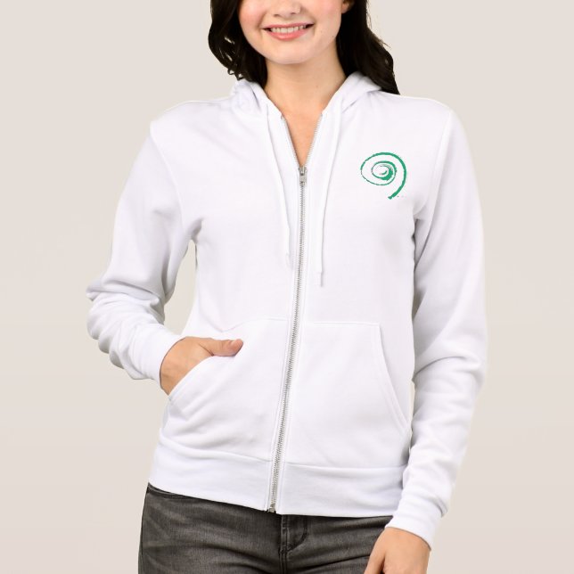 Sudadera Fleece de mujer con azip y hoodie, torrente verde (Anverso)