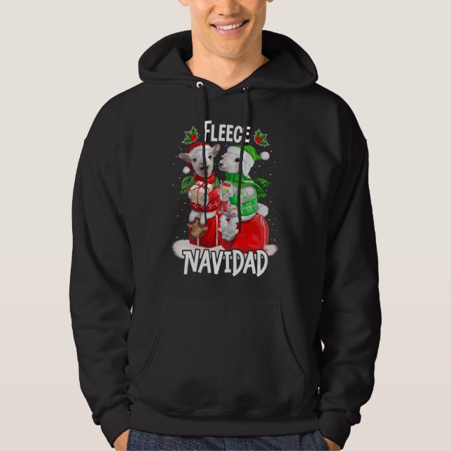 Sudadera Fleece Feliz Navidad  Cute Sheep Christmas (Anverso)