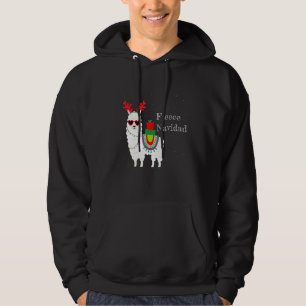 Sudadera Fleece Navidad Feliz Llama Cute Alpaca Navidades F