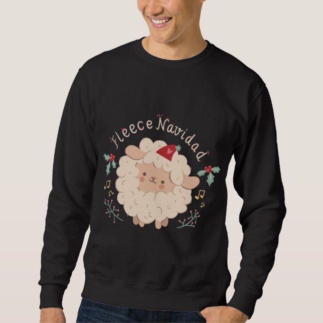 Sudadera Fleece Navidad, Navidad lindo oveja (Anverso)