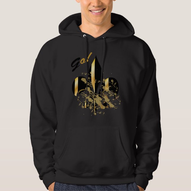 Sudadera Fleur de Lis negro y oro (Anverso)