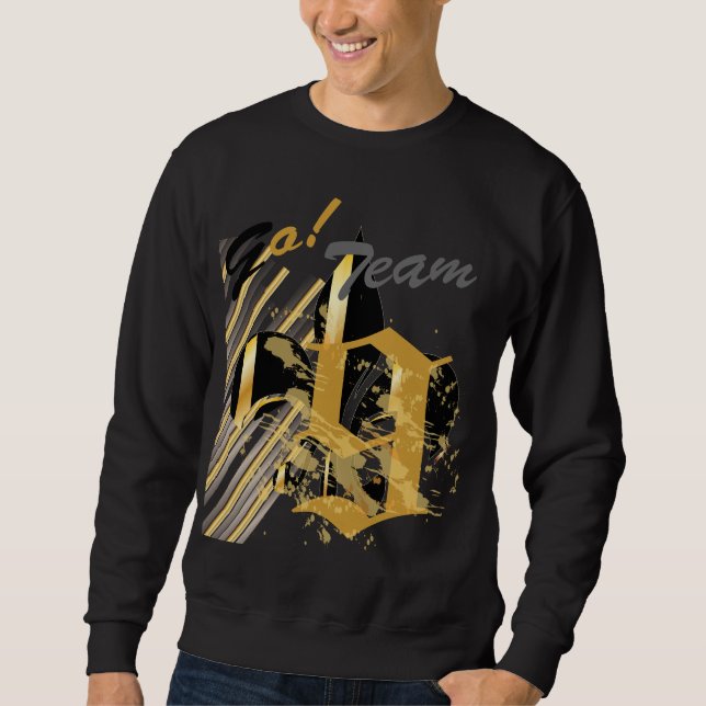 Sudadera Fleur de Lis negro y oro (Anverso)