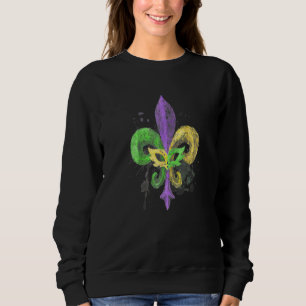 Sudadera Fleur De Lis Única Dibujada a Mano Carnaval de Mar