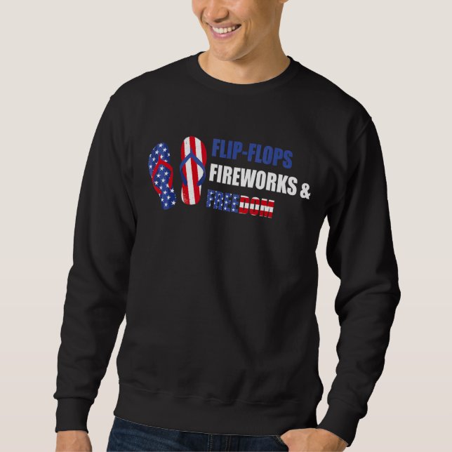 Sudadera Flip Flops Fuegos Artificiales Y Libertad 4 De Jul (Anverso)