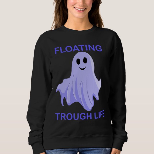Sudadera Floating Through Life Cute Ghost (Anverso)