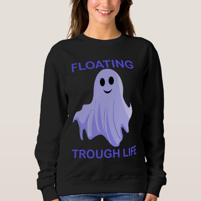 Sudadera Floating Through Life Cute Ghost (Anverso)