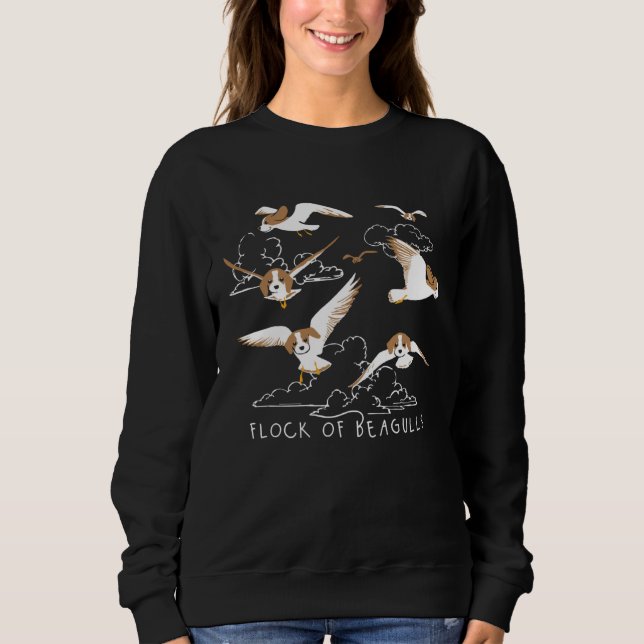 Sudadera Flock Of Beagulls Beagle With Bird Wings Dog (Anverso)