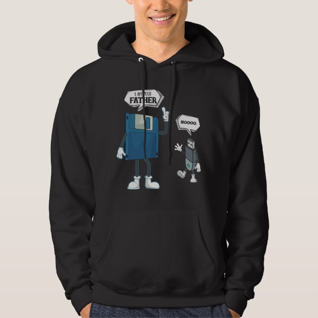 Sudadera Floppy Disc USB Father And Son Funny Nerd Geek Com (Anverso)