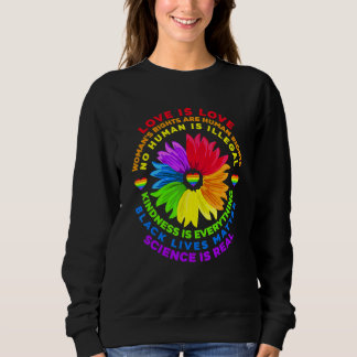 Sudadera Flor arco iris humano negro vive ciencia de derech